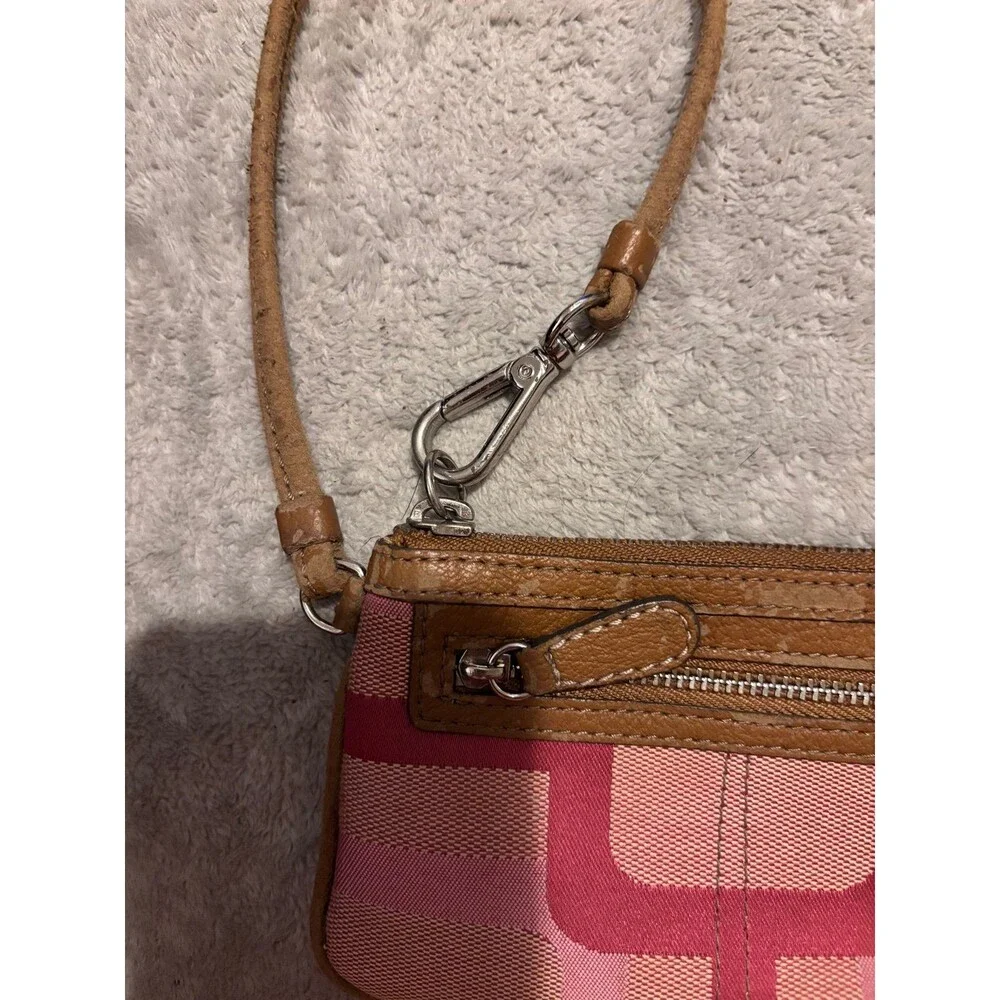 Vintage Y2K Nine West Beige Mini Pouch Wallet - Retro 2000s Coin Purse Clutch